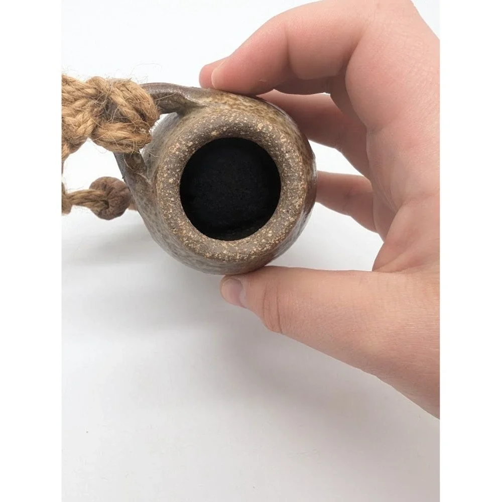 Handmade Studio Pottery Bud Vase Wall Pocket 4